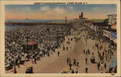 Coney's Famous Boardwalk Coney Island, NY Postcard Postcard