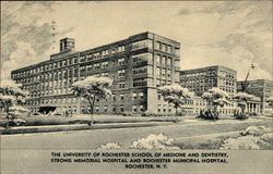 Strong Memorial Hospital and Rochester Municipal Hospital New York Postcard Postcard