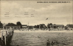 Bathing Beach at Patchogue, Long Island New York Postcard Postcard