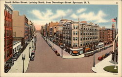 South Salina Street, Looking North From Onondaga Street Postcard