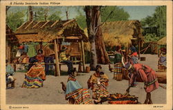 A Florida Seminole Indian Village Postcard