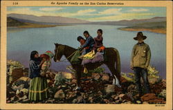 An Apache family on the San Carlos Reservation Postcard