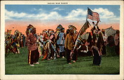 Indian War Dance Native Americana Postcard Postcard