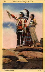 Out in the Great Open Spaces Native Americana Postcard Postcard