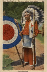 Chief Standing Deer - Cherokee Indian Reservation North Carolina Native Americana Postcard Postcard