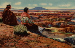 Hopi Indians On the Edge of the Painted Desert Native Americana Postcard Postcard