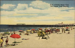 Colorful Beach Vies of the famed Palm Beaches Florida Postcard Postcard