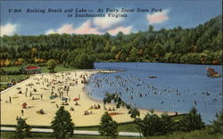 Bathing Beach and Lake At Fairy Stone State Park Postcard