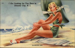 Glamour Girl Atlantic City, NJ Swimsuits & Pinup Postcard Postcard