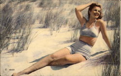 Lounging on the Beach Postcard