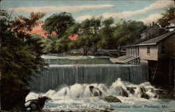 Canoe Club House and Falls of the Stroudwater River Portland, ME Postcard Postcard