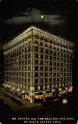 Denver Gas and Electric Building, By Night Postcard