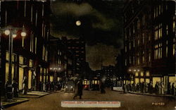 Congress Street at Night Portland, ME Postcard Postcard