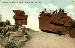 Balanced and Steamboat Rocks, Garden of the Gods Colorado Springs, CO Postcard Postcard