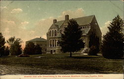 Boswell Hall with Observatory - Washburn College in the Distance Postcard