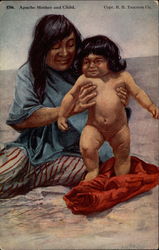 Apache Mother and Child Native Americana Postcard Postcard