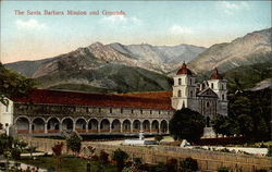 Santa Barbara Mission and Grounds California Postcard Postcard