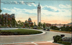 General View University Grounds, showing Campanile, University of California Berkeley, CA Postcard Postcard