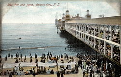 Steel Pier and Beach Postcard