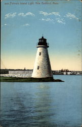 Palmers Island Light New Bedford, MA Postcard Postcard