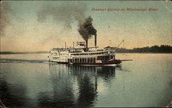 Steamer Quincy on Mississippi River Riverboats Postcard Postcard