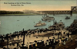 Boat Landing at foot of Main Street Kansas City, MO Postcard Postcard