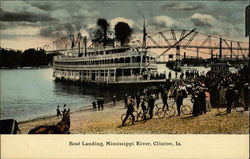 Boat Landing, Mississippi River Postcard