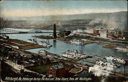 Pittsburgh Harbor- The Point and Three Rivers from Mt. Washington Pennsylvania Postcard Postcard