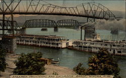 Steamer Frontenac and Excursion Barge Winona, MN Postcard Postcard