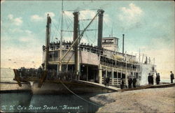 N.N. Co's River Packet, "Hannah" Riverboats Postcard Postcard