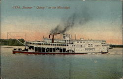 Steamer "Quincy" on the Mississippi Postcard