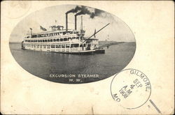 Excursion Steamer W. W Postcard