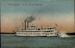 Steamer "W.W." on the Mississippi Postcard