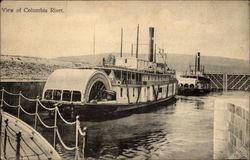 View of Columbia River Riverboats Postcard Postcard