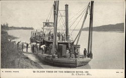 Olden Times on the Missouri River, 1880 St. Charles, MO Postcard Postcard