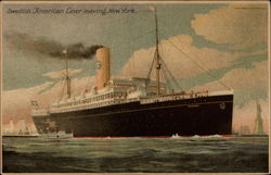 Swedish American Liner leaving New York Postcard