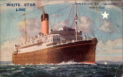 White Star Line Triple-Screw S. S. "Calgaric" Postcard