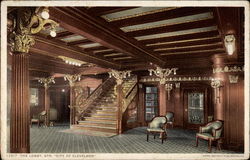 The Lobby, Str. "City of Cleveland" Interiors Postcard Postcard