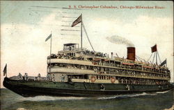 S.S. Christopher Columbus, Chicago-Milwaukee Route Steamers Postcard Postcard