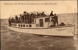 "A jolly crowd of Geo. H. Paul Co.'s homeseekers out for as sail." Postcard