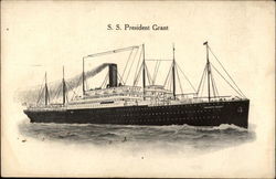 S.S President Grant Steamers Postcard Postcard