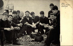 Peeling Potatoes Aboard Ship Navy Postcard Postcard