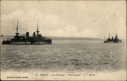 Les Cuirasses " Charlemagne " et " Bouvet " Postcard