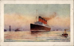 Cunarder Arriving at Liverpool Postcard