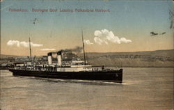 Folkestone, Boulogne Boat Leaving Folkestone Harbour Postcard