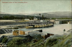 Cascade Locks of the Columbia River Steamers Postcard Postcard