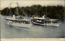 Yachts Among the Thousand Islands Postcard