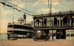 Belle Isle Steamer at Woodward Avenue Landing Detroit, MI Postcard Postcard