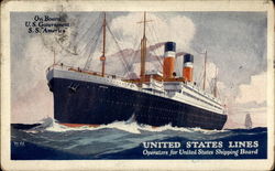 On Board U.S. Government - S.S. America Postcard