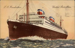 S.S. Manhattan - United States Lines Postcard